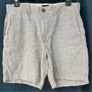 J. CREW Linen Blue & White Stripes Seersucker Preppy Shorts